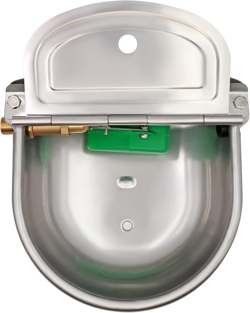 NOMAL Automatic Waterer Bowl with Brass Float Valve and Drain Plug Stainless Steel Livestock Water Trough Bowl for Dog Cattle Pig Goat Sheep - Image 3